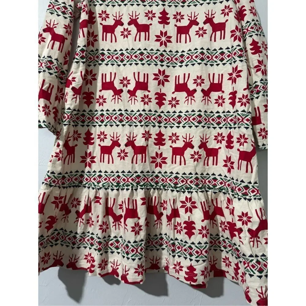 Hanna Anderson kids holiday flannel nightgown 12